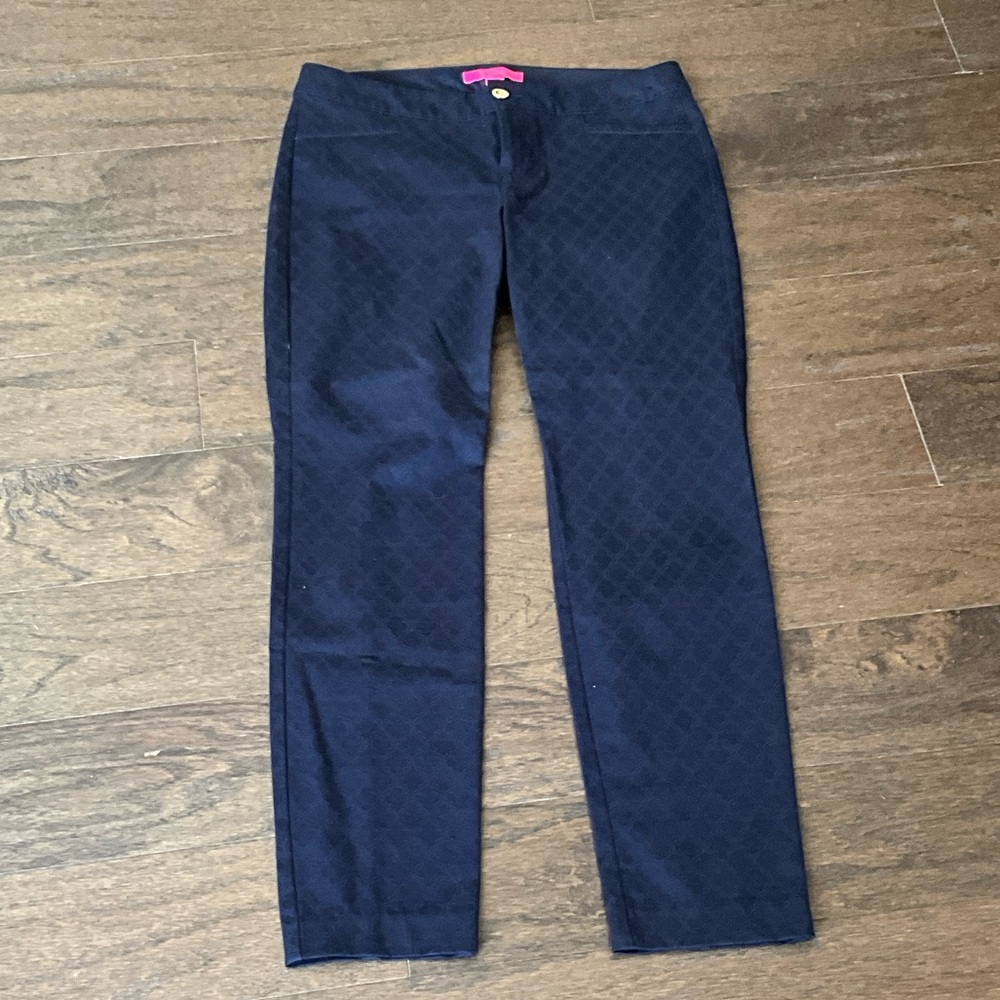 Lilly Pulitzer Dark Blue Textured Pants